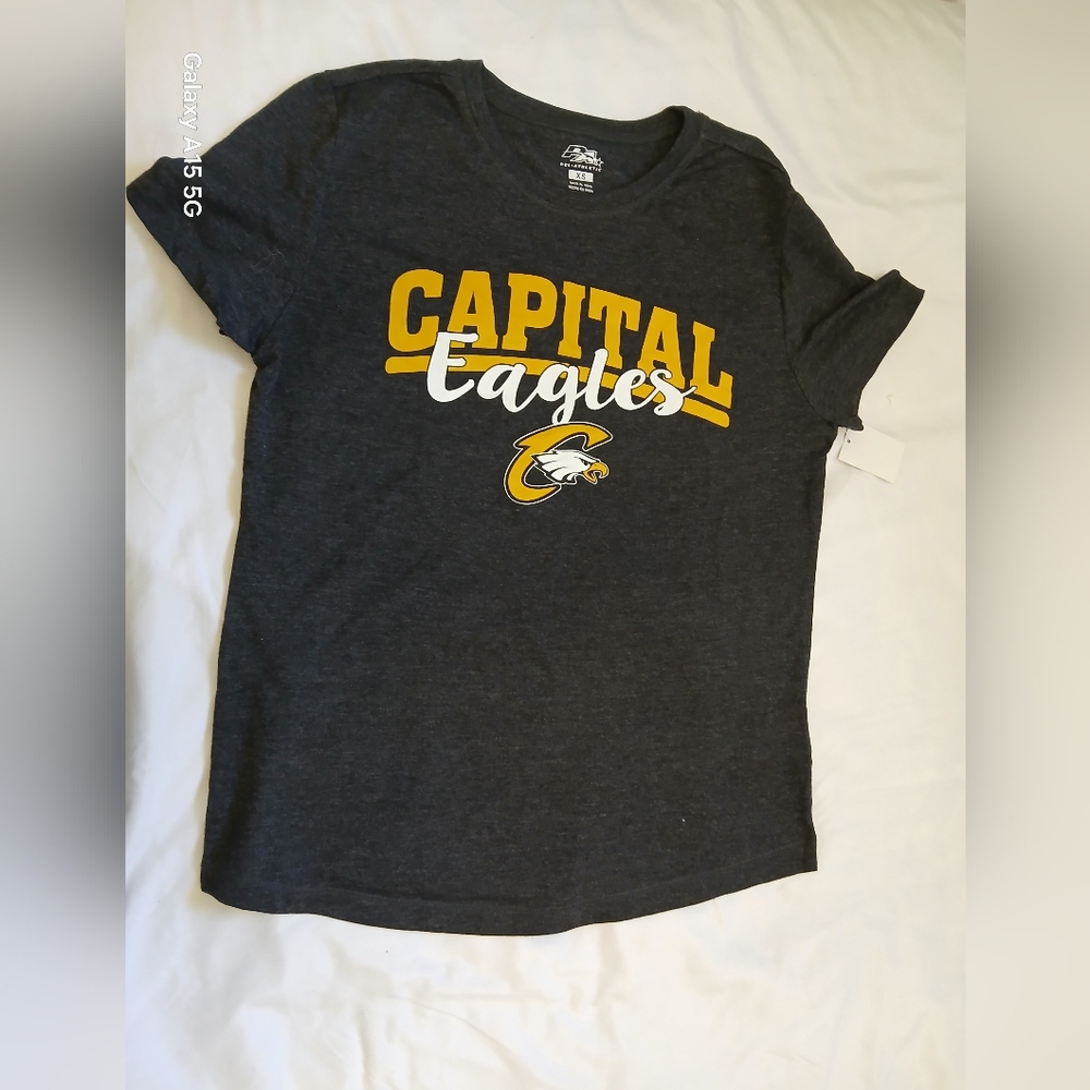 Pel Athletic, Black and Yellow Graphic Tees Short Sleeve Size XS